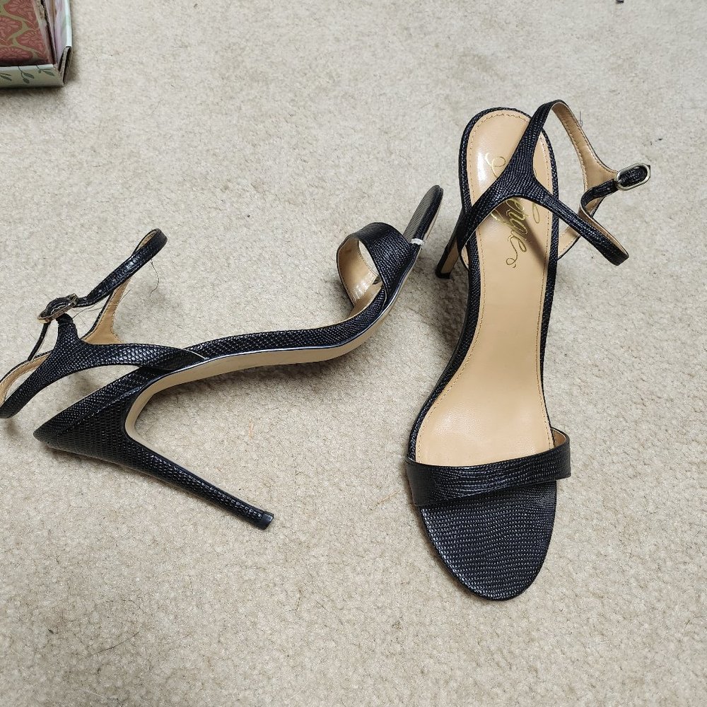 Strappy black heels